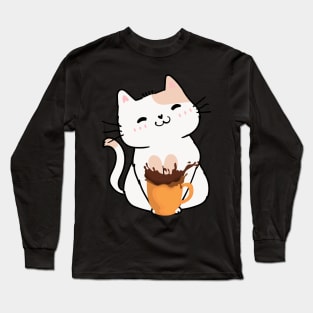 Coffee cat lover Long Sleeve T-Shirt